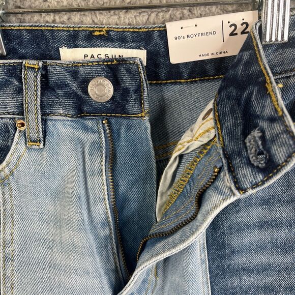 Pacsun 90’s Boyfriend Jeans Womens 22 Blue Straight Leg High Rise  22 x 32 - Picture 3 of 12